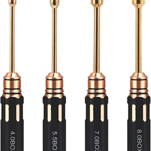 Hex Nut Screw Driver Set Titanium Nitride Coated 4pcs Tools Kit 4.0mm 5.5mm 7.0mm 8.0mm