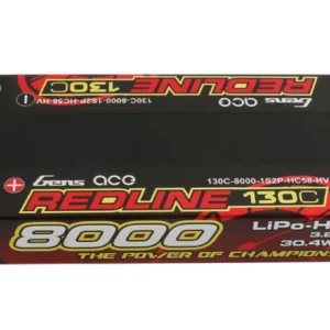Gens ace Redline Series 8000mAh 3.8V 130C 1S2P HardCase HV Lipo Battery